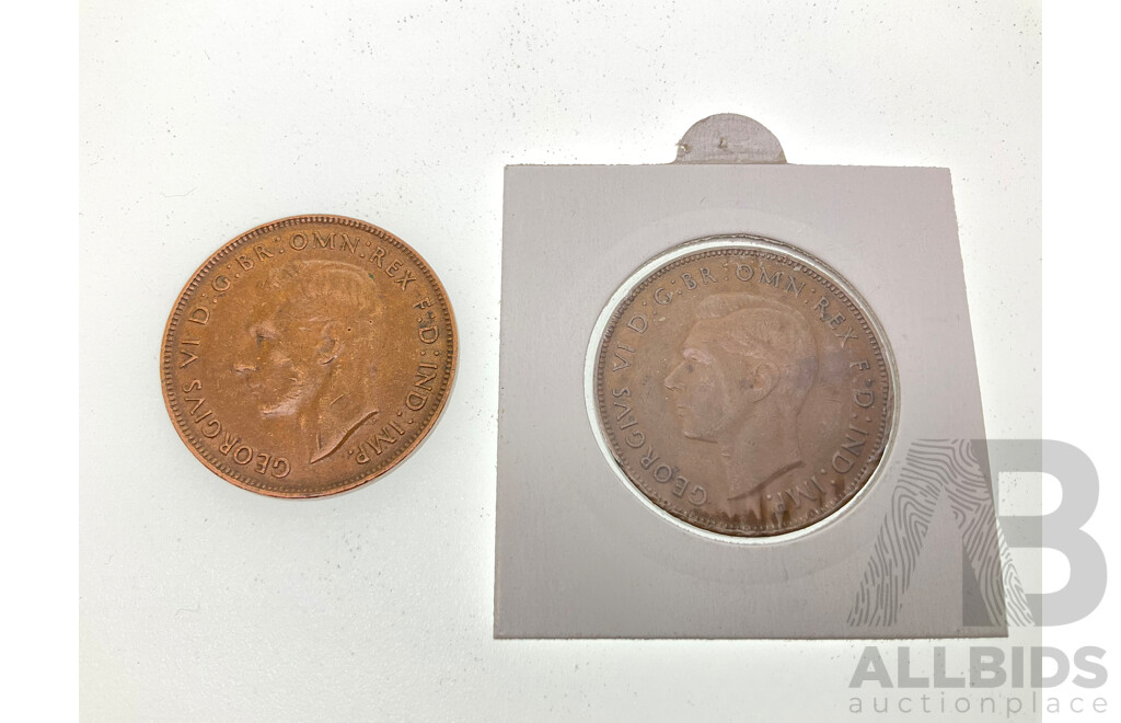 Australian KGVI 1946 and 1943 Pennies