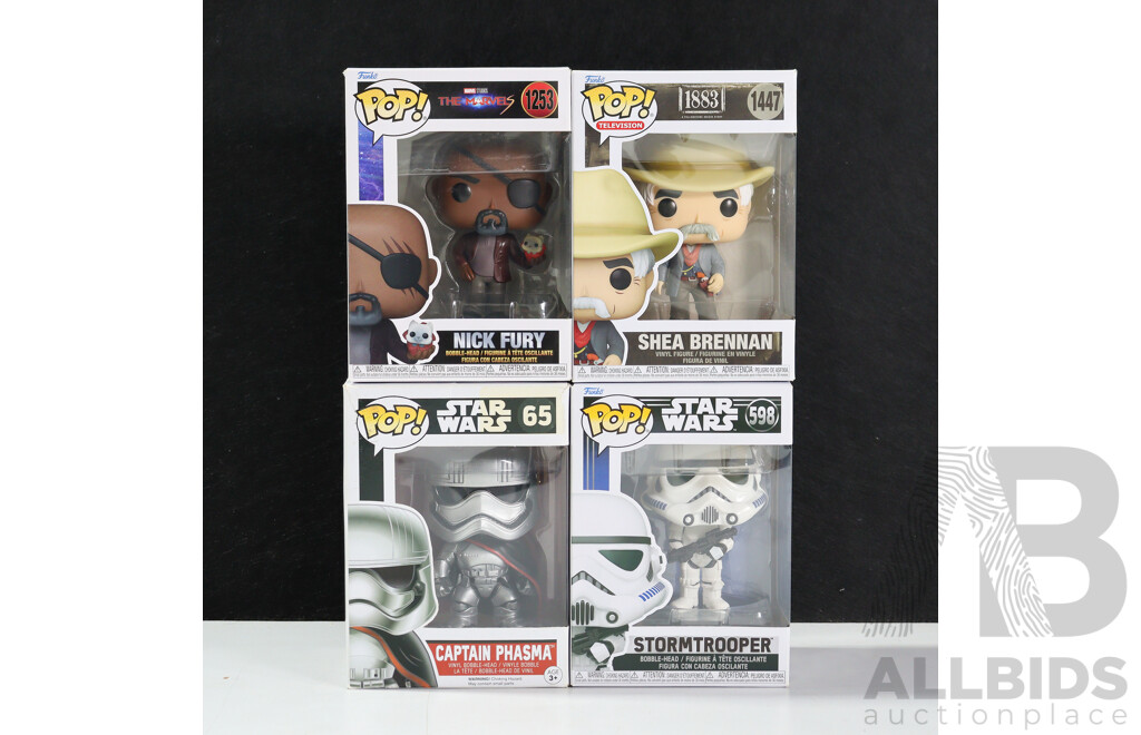 Funko Pops! Figures Including Star Wars, Nick Fury, 1883