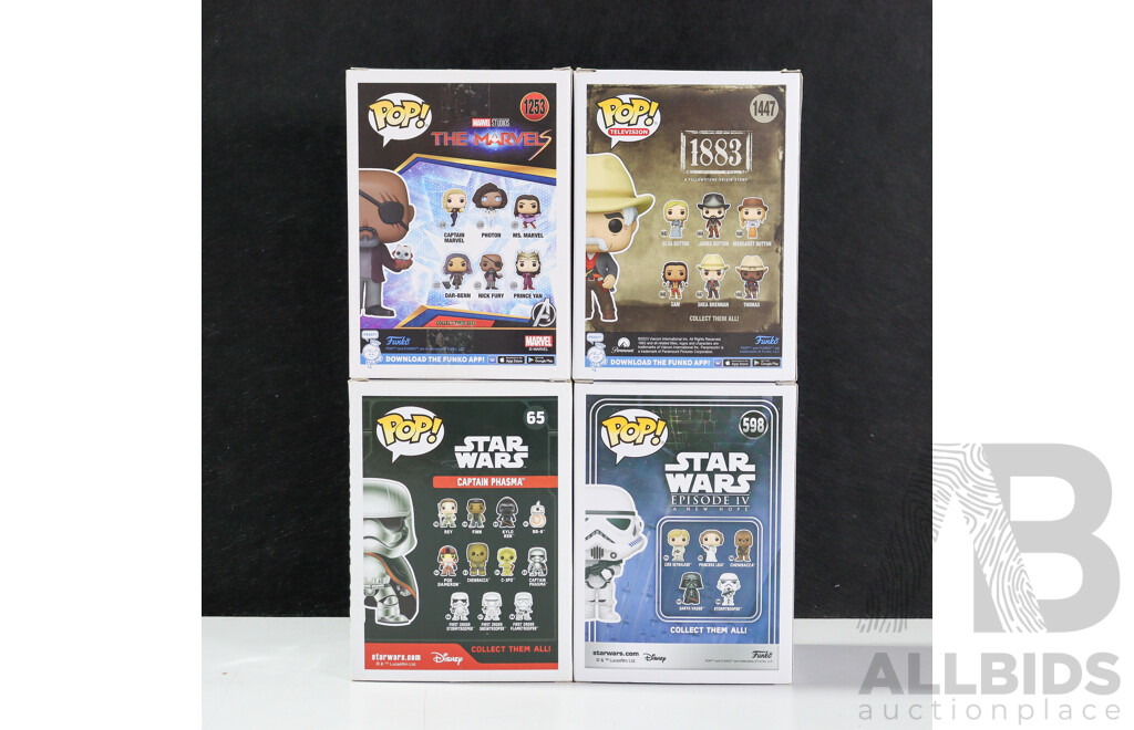 Funko Pops! Figures Including Star Wars, Nick Fury, 1883