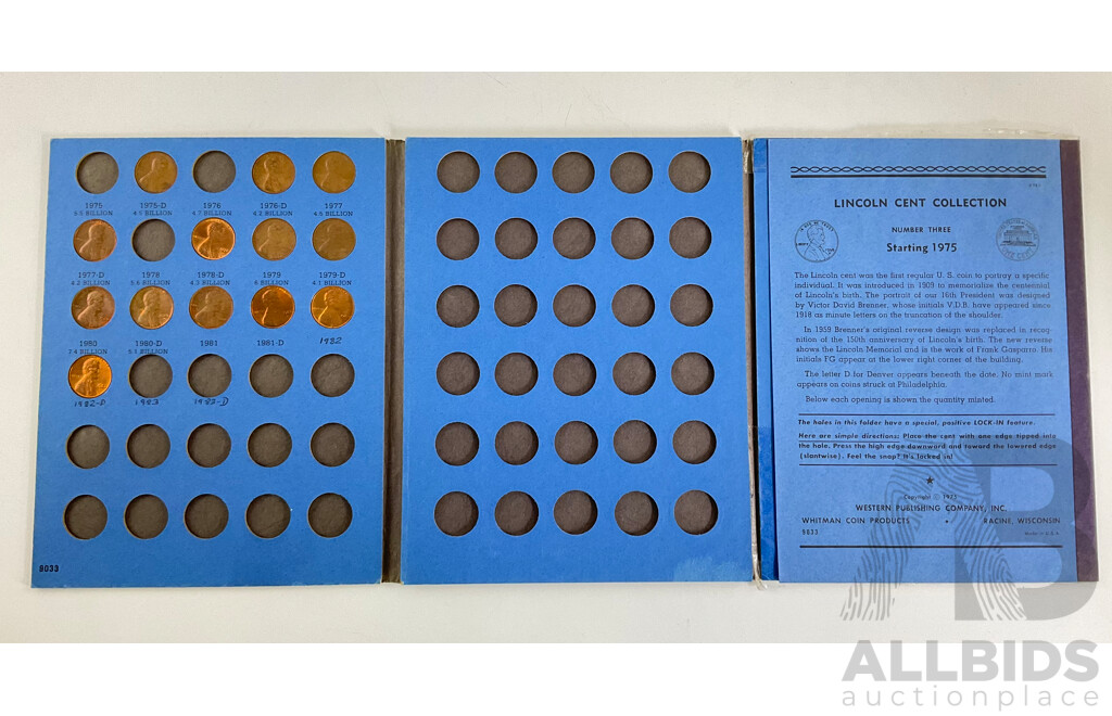 USA Whitman Lincoln Cents Album, Collection Starting 1975
