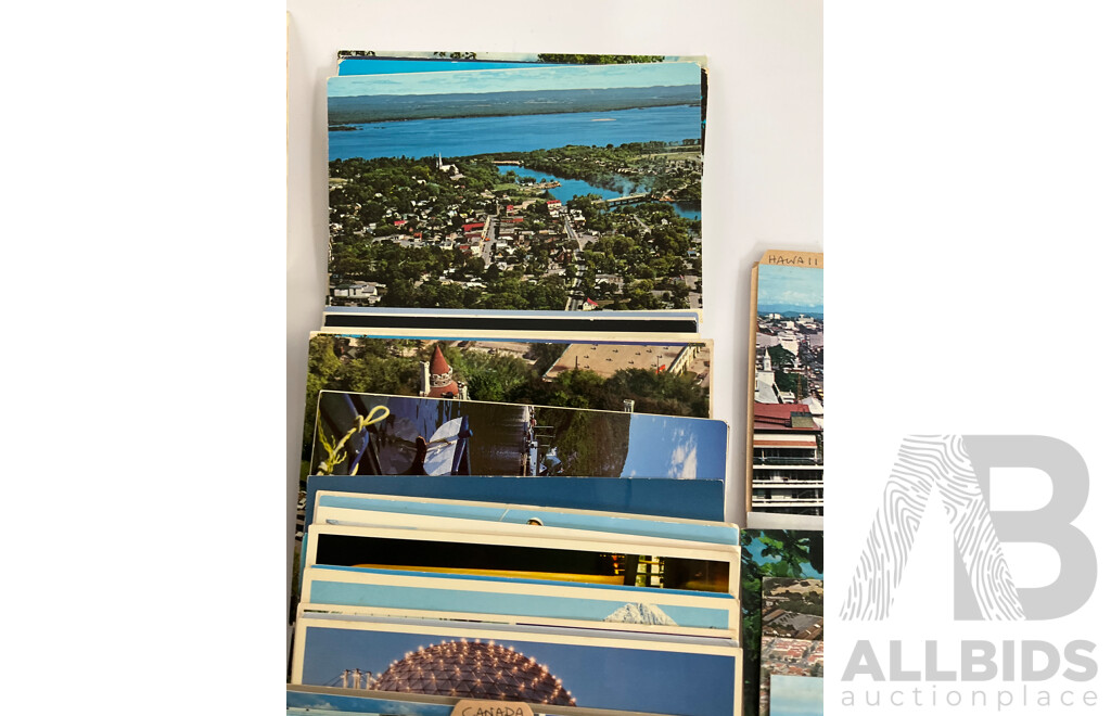 Collection of Vintage Post Cards Including USA, New Zealand, Australia, Japan, Hong Kong, Singapore - Approximately 325