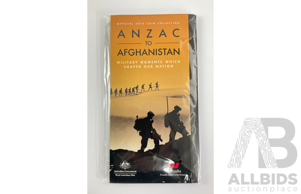Australian RAM 2016 ANZAC to Afghanistan Ten Twenty Cent, Four Twenty Five Cent Coin Collection