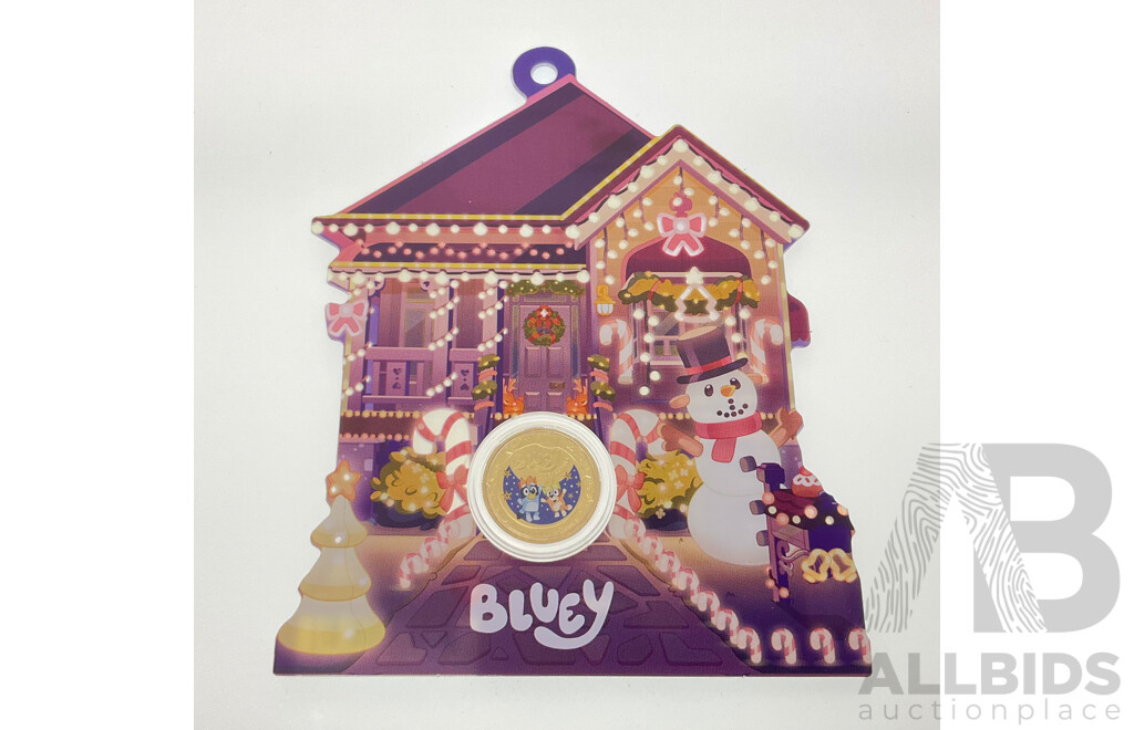 Australian RAM 2025 UNC Commemorative One Dollar Coin, Christmas Bluey Buck