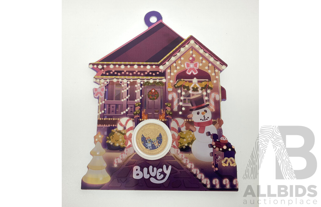 Australian RAM 2025 UNC Commemorative One Dollar Coin, Christmas Bluey Buck