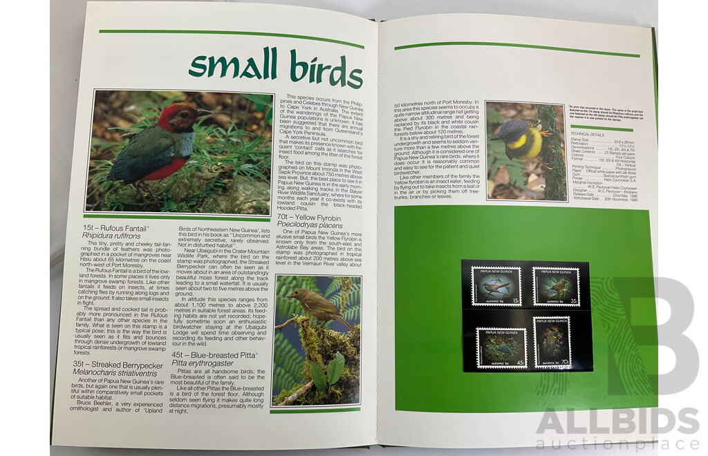 Papua New Guinea 1986 Annual Stamp Album with Manx Bank Isle of Man Limited Edition Stamp Sheet