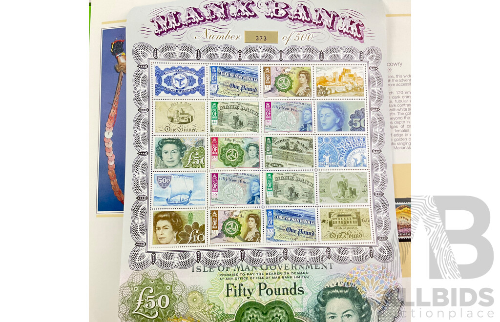Papua New Guinea 1986 Annual Stamp Album with Manx Bank Isle of Man Limited Edition Stamp Sheet