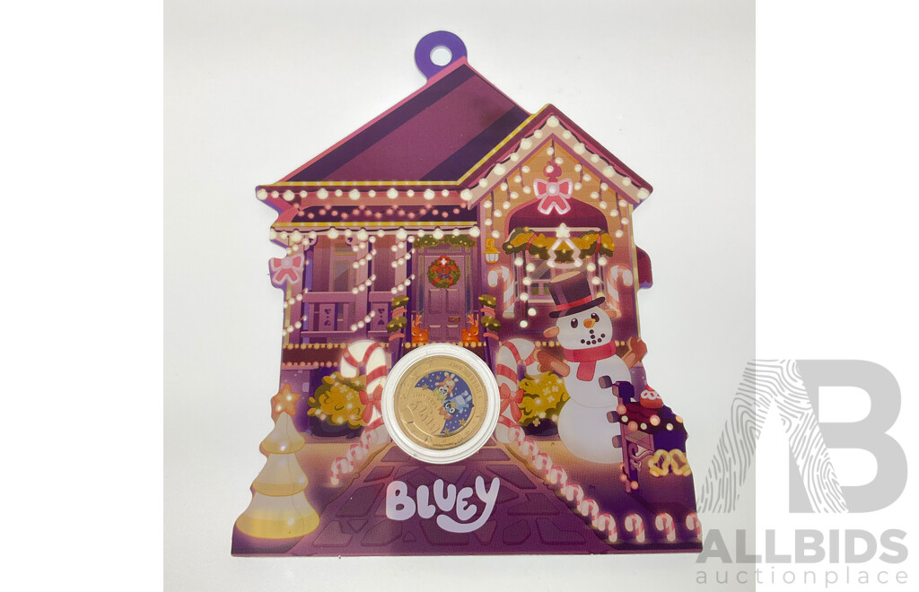 Australian RAM 2025 UNC Commemorative One Dollar Coin, Christmas Bluey Buck