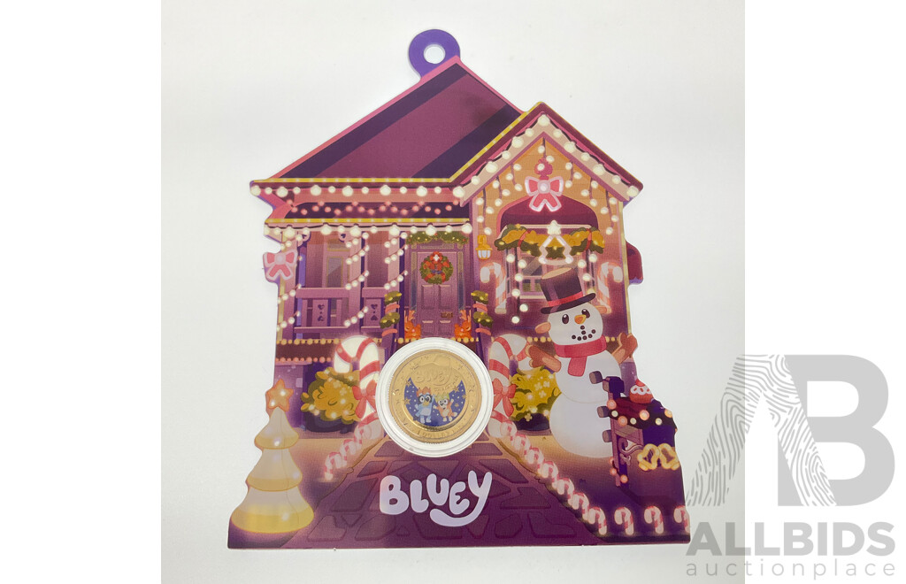 Australian RAM 2025 UNC Commemorative One Dollar Coin, Christmas Bluey Buck