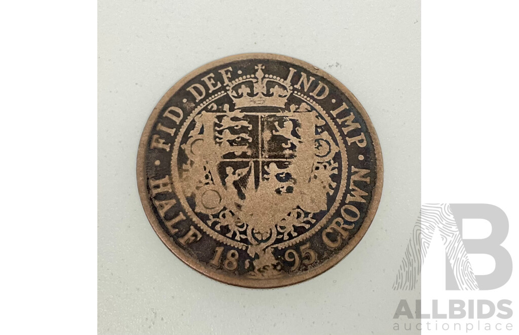 United Kingdom 1895 QV Silver Half Crown .925