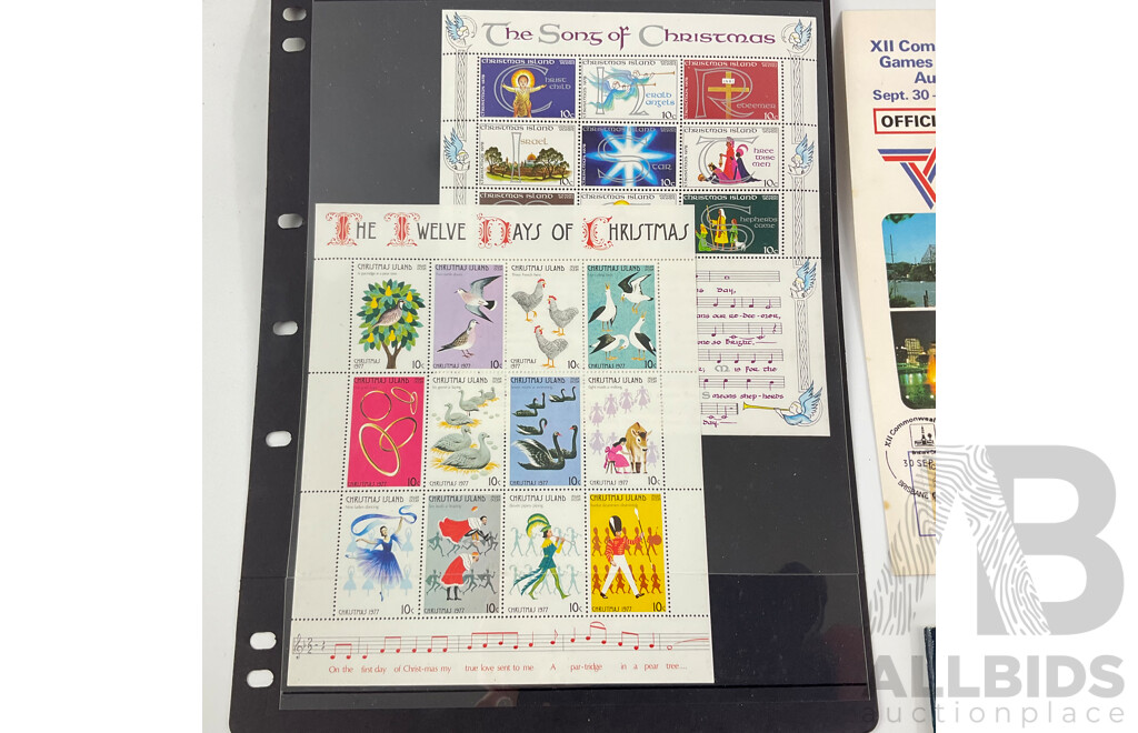 Collection of Commonwealth Countries Stamps Including Mint Christmas Islands 1977 Mini Sheets, Canada Mint Stamp Booklets, New Zealand 1930's 40's, Cocos Island Mint Stamp Pack, 1988 Philatelic Pass Port...........