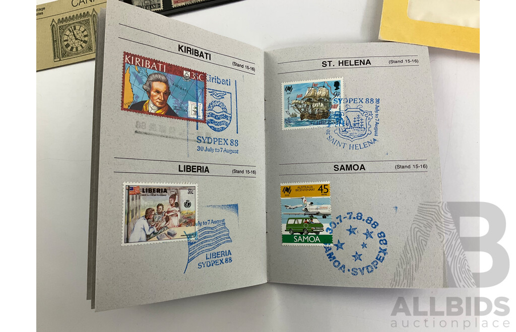 Collection of Commonwealth Countries Stamps Including Mint Christmas Islands 1977 Mini Sheets, Canada Mint Stamp Booklets, New Zealand 1930's 40's, Cocos Island Mint Stamp Pack, 1988 Philatelic Pass Port...........