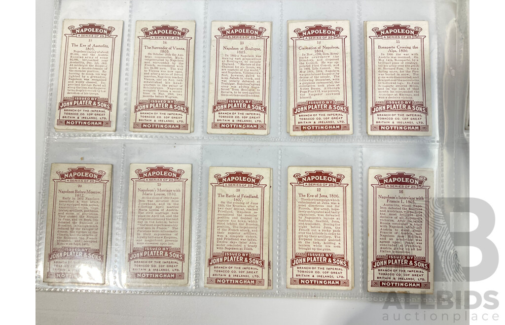 Australian 1968 COA Two Dollar Note, Phillips/Randall, 1977 Test Centenary Stamp Block with 1915 John Player Napoleon Cigarette Card Set