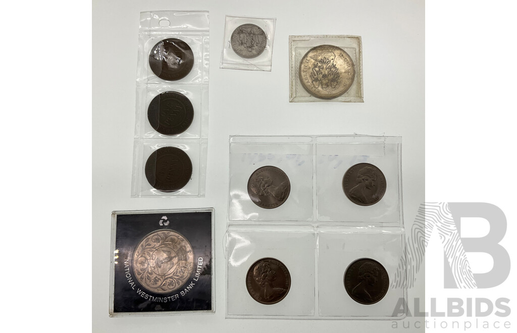 Three Australian KGV Pennies Including 1911, 1912, 1920 Four High Grade Twenty Cents, 1966, 1967, 1970, 1973, United Kingdom 1977 Jubilee Crown, 1980 Queen Mother Crown, Austria 1947 One Shilling