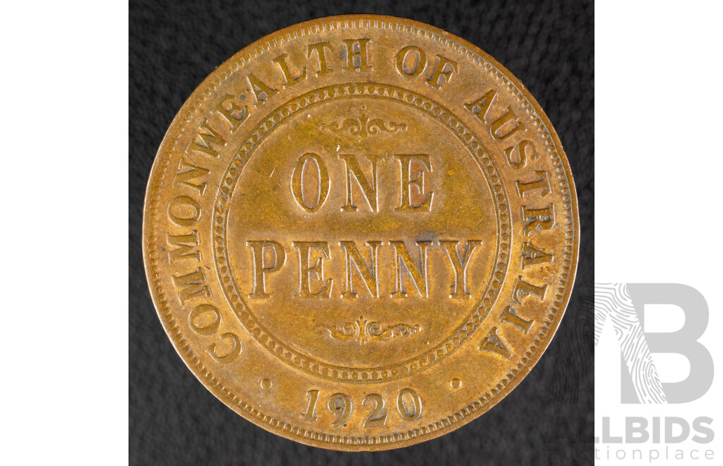 Australian 1920 KGV Double Dot Penny