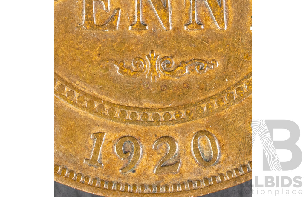 Australian 1920 KGV Double Dot Penny