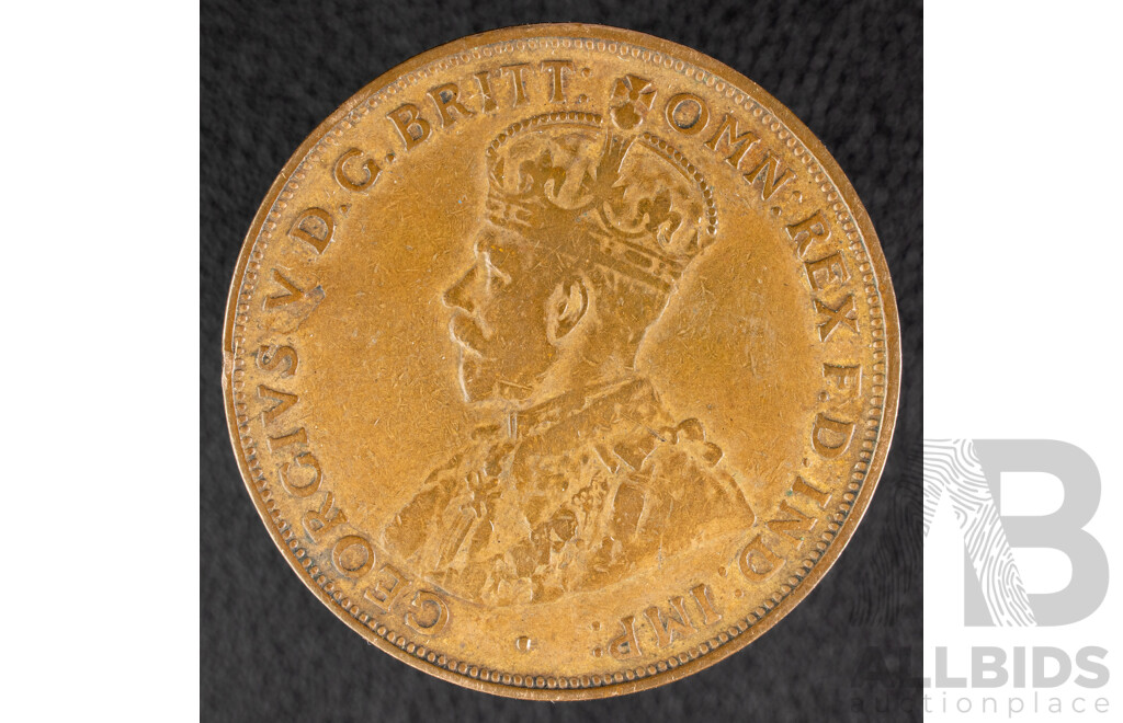 Australian 1920 KGV Double Dot Penny