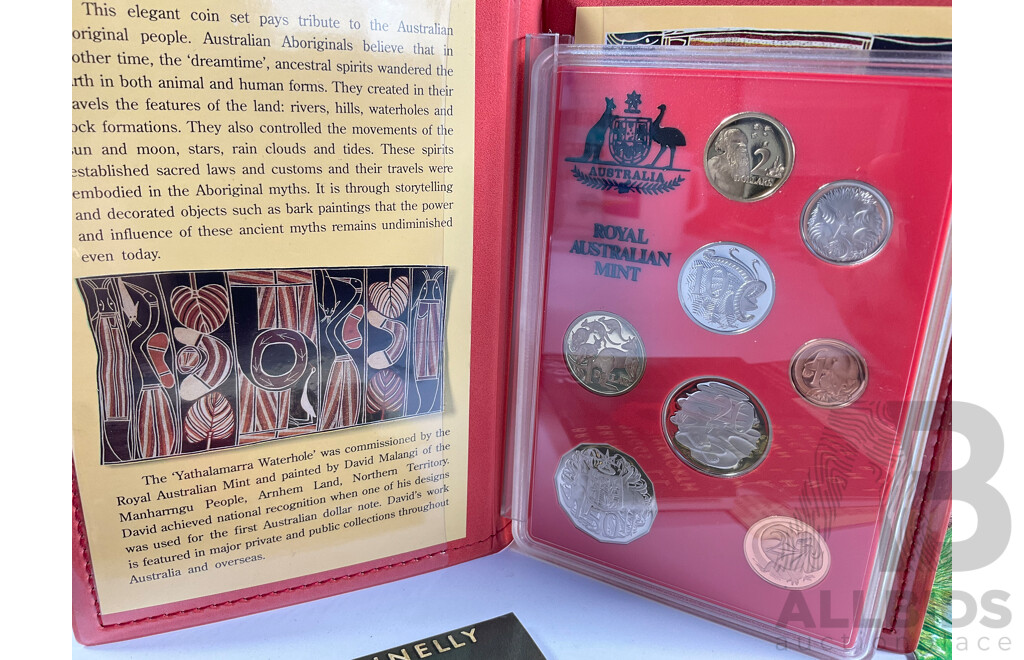 Australian 1990 Eight Proof Coin Set, 1993 Six UNC Coin Set, 1995 Six UNC Coin Set