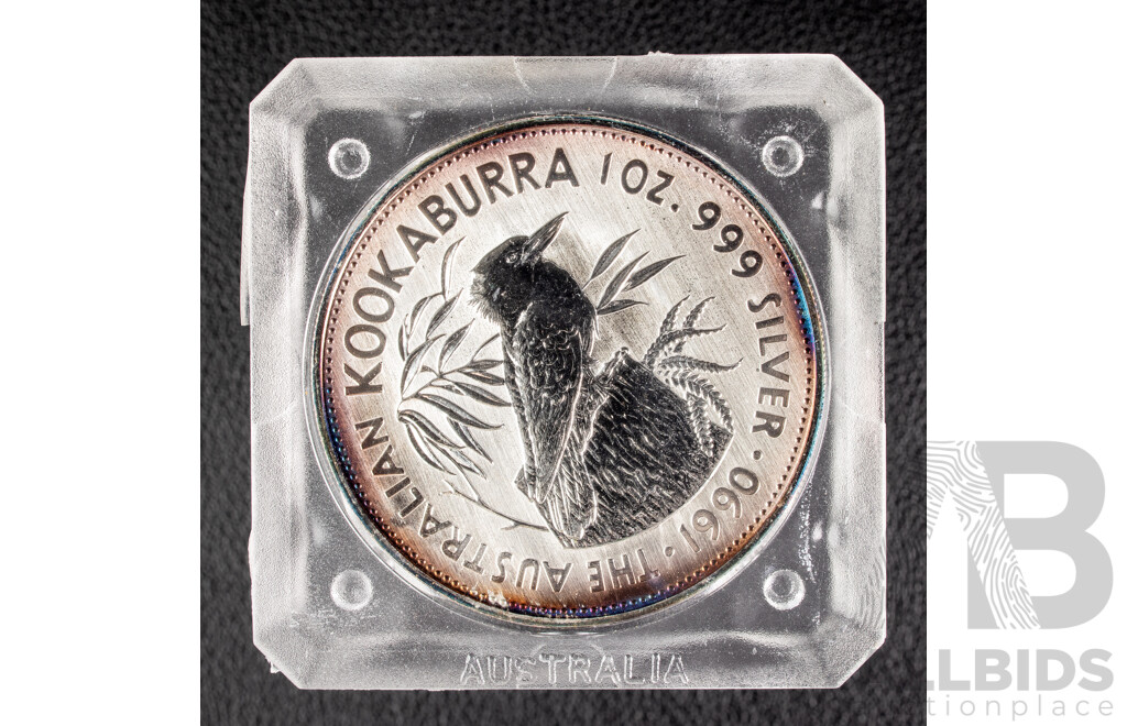 Australian Perth Mint 1990 Silver Five Dollar Coin, the Australian Kookaburra .999