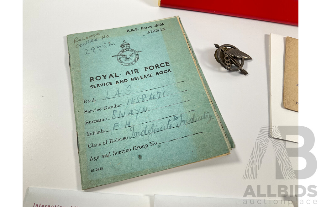 Three Australian 1999 One Dollar PNCs, International Year of the Older Persons with Royal Air Force Service and Release Book, Polish 505 Air Badge, USSR Lenin Desk Calendar