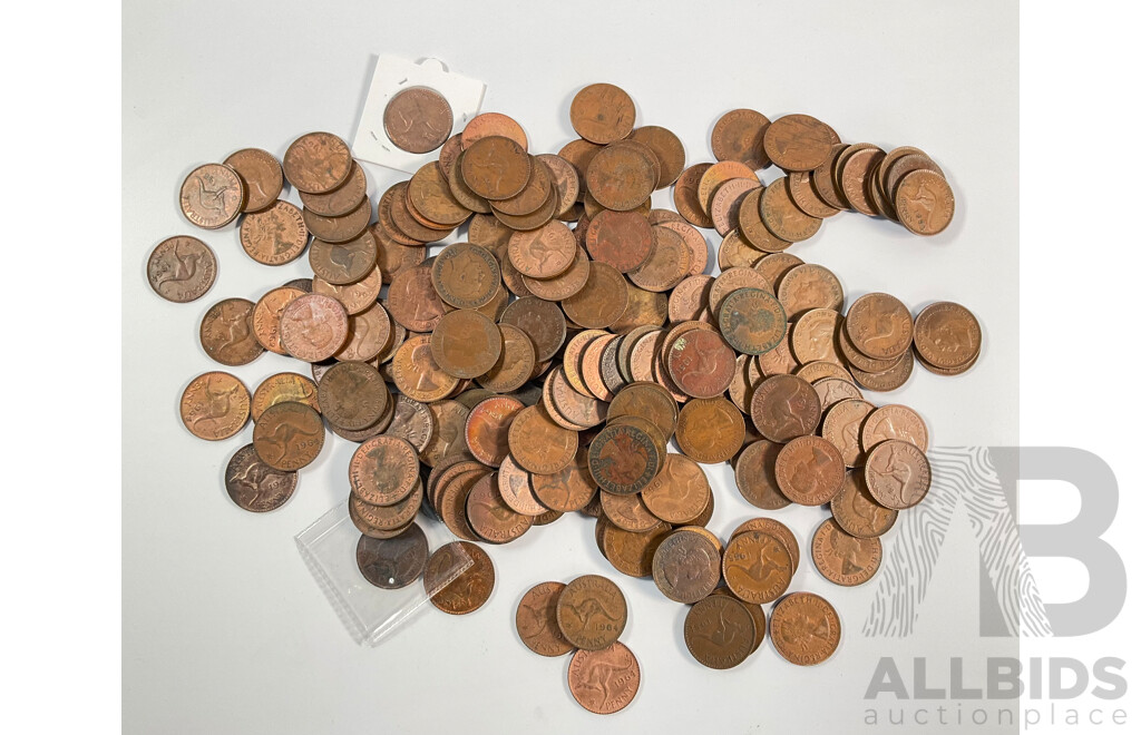 Collection of Australian KGVI, QE2 Pennies, Examples Spanning 1950 to 1964