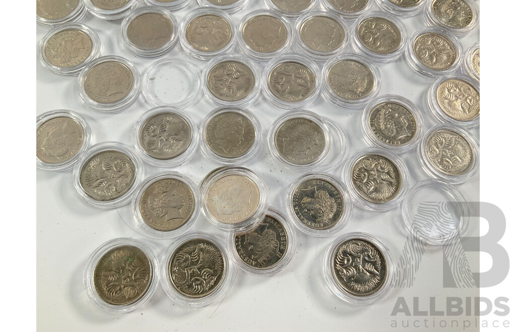 Collection of Australian Encapsulated Five Cent Coins