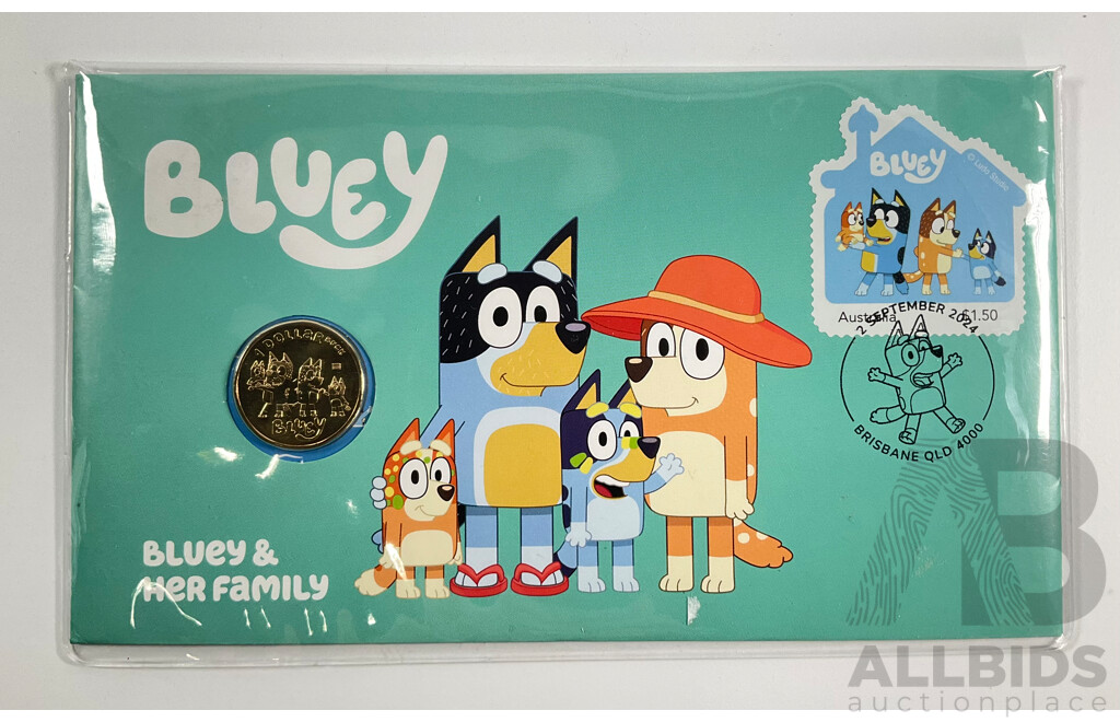 Australian 2024 One Dollar Bluey PNC, Bluey and Her Family
