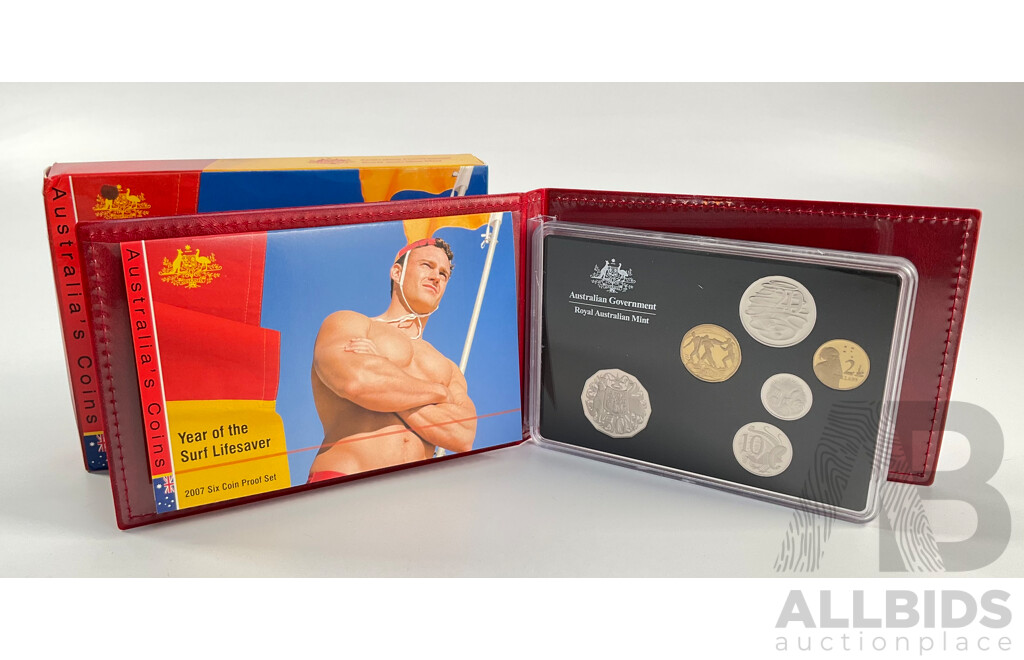 Australian RAM 2007 Six Proof Coin Set, Year of the Surf Lifesaver