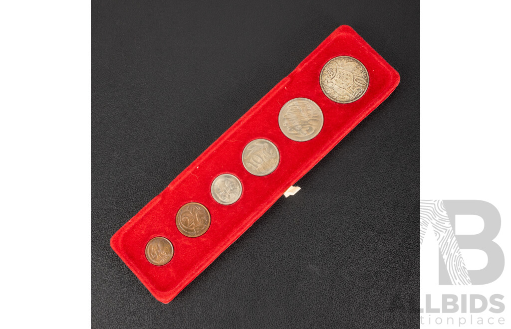 Australian 1966 Decimal Coin Set Including Silver Round Fifty Cent Coin .800