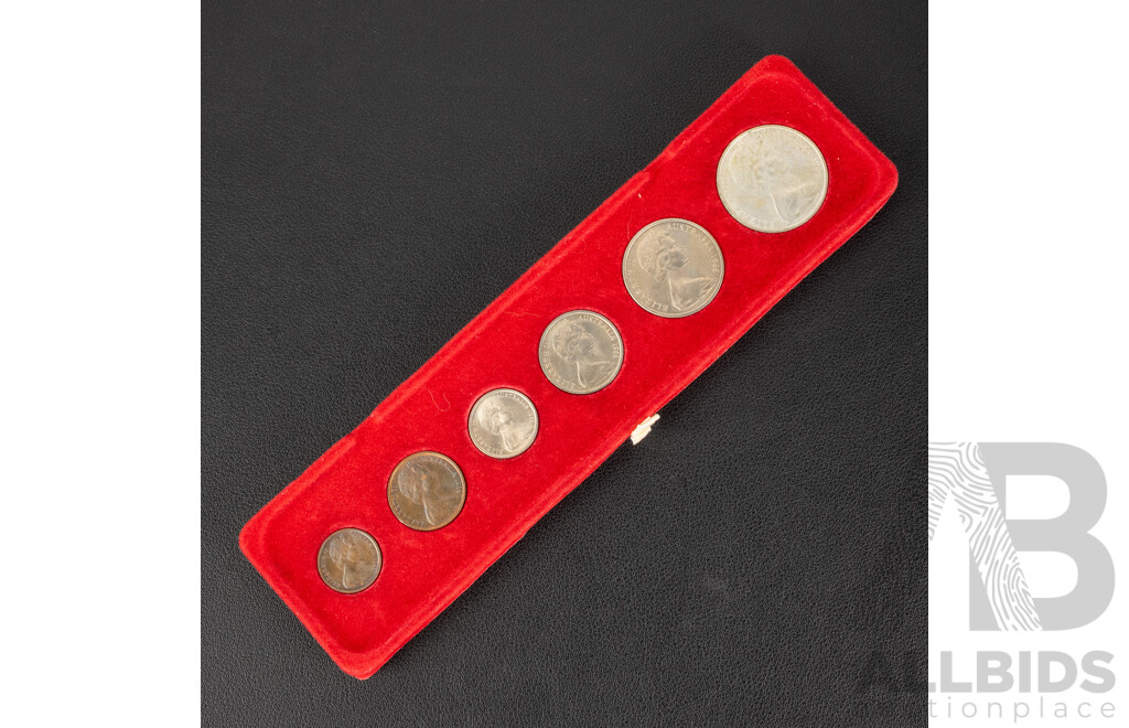 Australian 1966 Decimal Coin Set Including Silver Round Fifty Cent Coin .800
