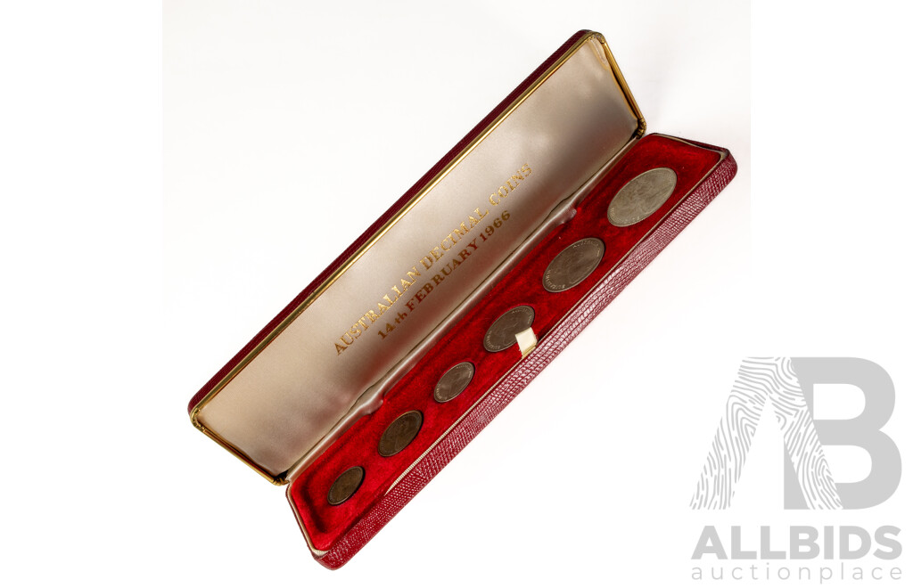 Australian 1966 Decimal Coin Set Including Silver Round Fifty Cent Coin .800