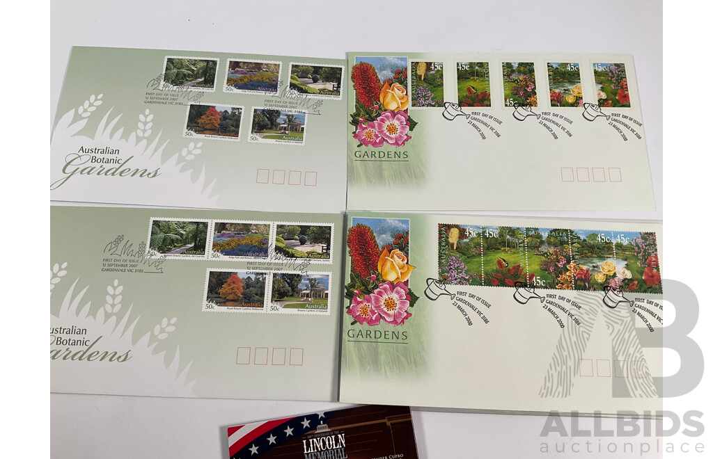 Australian RAM 2000 Burke & Wills Two Coin Set, 2009 Earth Hour First Day Cover, 2000 Mini Sheet and First Day Covers, British Virgin Islands 2022 Lincoln Memorial Dollar