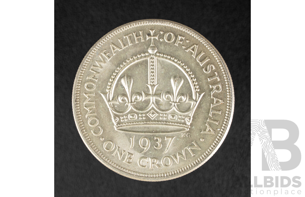 Australian 1937 KGVI Silver Crown, High Grade .925