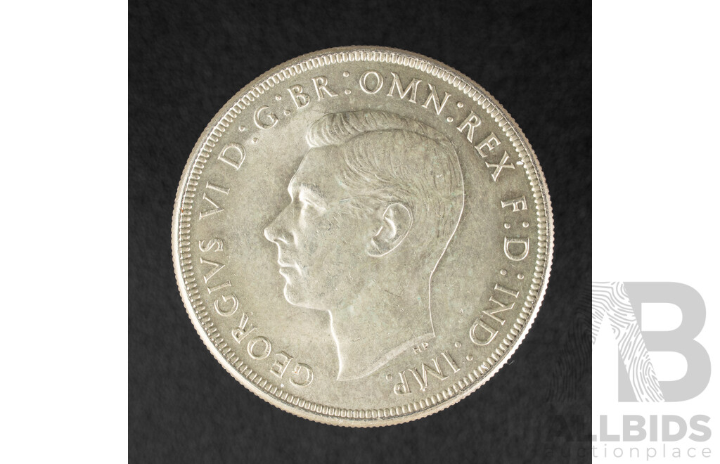 Australian 1937 KGVI Silver Crown, High Grade .925