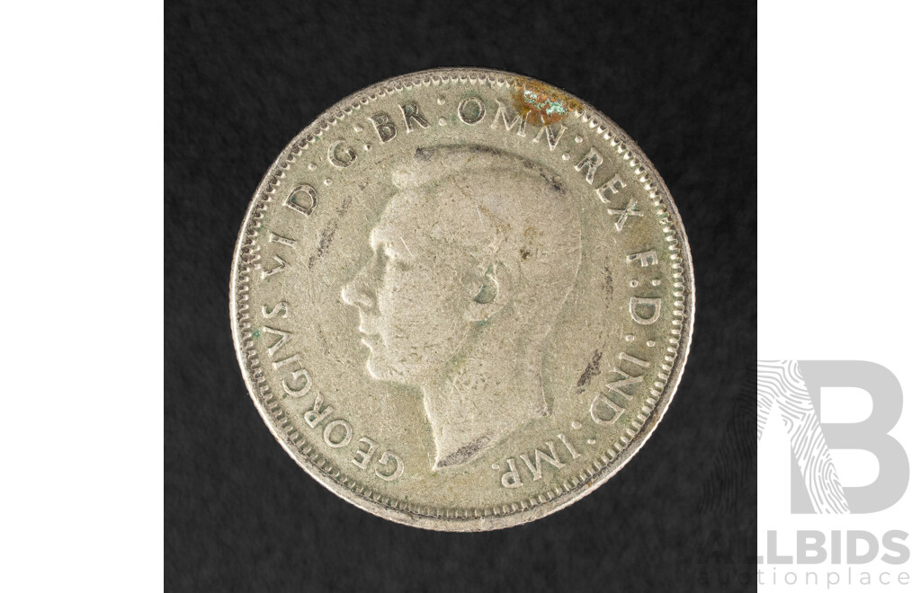 Australian 1947 Silver Florin Reverse Mistrike .500