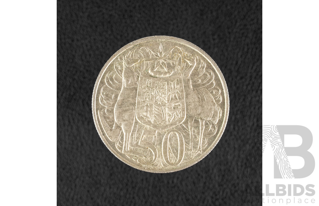 Australian 1966 Round Silver Fifty Cent Coin, the Droving Dog Gift Pack .800