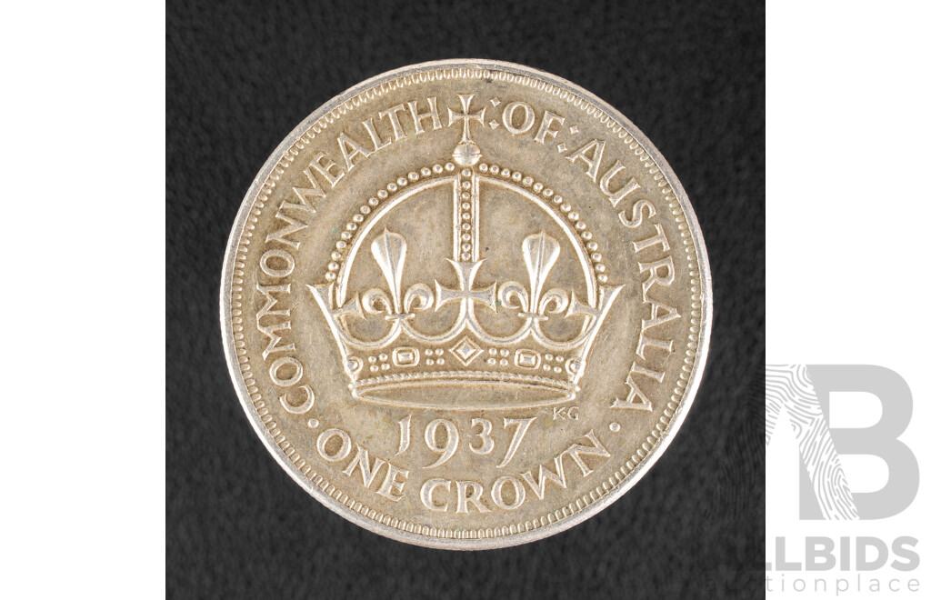 Australian 1937 KGVI Silver Crown .925
