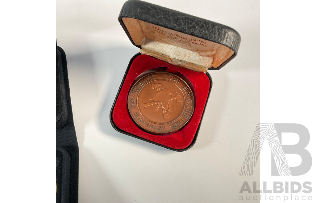 Collection of Australian Medallions Including Kodak Gold 1994 Sydney-Hobart Yacht Race Set, 1983 Hobart Fire Brigade, 1985 Tasmanian Education Department, Emu Bay Railway Company, 1989 Sheep and Wool Congress..............