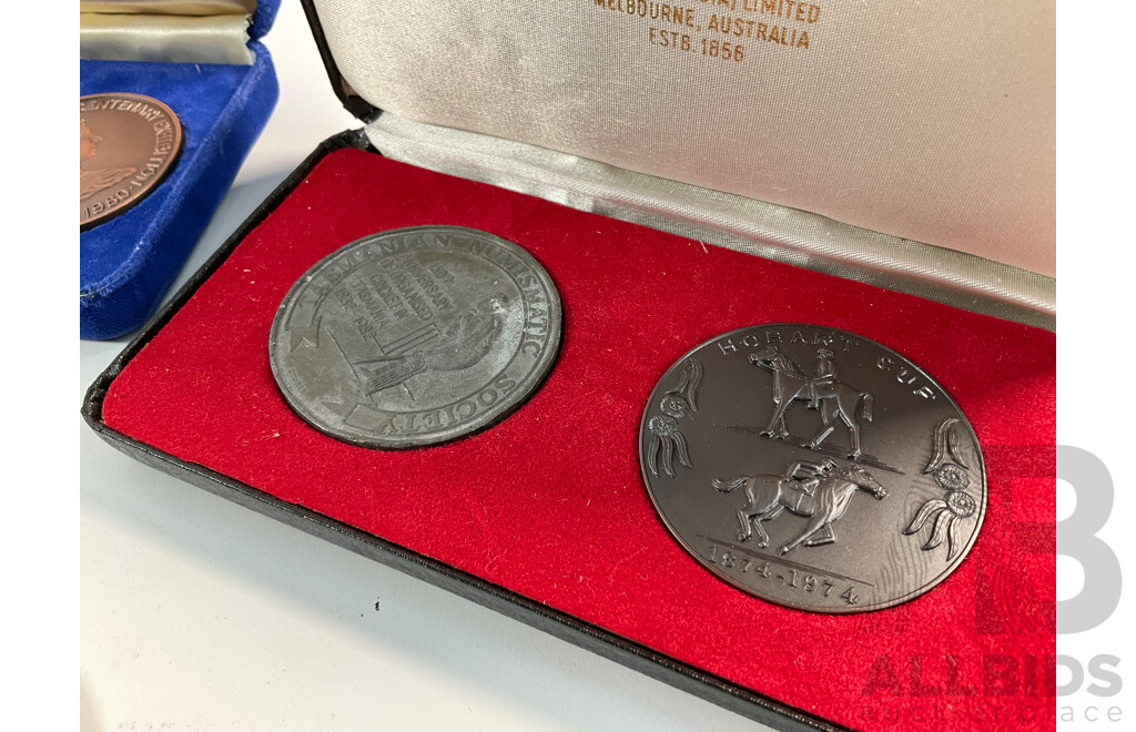 Australian Medallions Including Stokes 1974 Hobart Cup, 1982 Tasmanian Numismatic Society, 1979 Stonehaven Cup, 1977 Port Arthur Penal Settlements, Western Australia 150th Anniversary...........