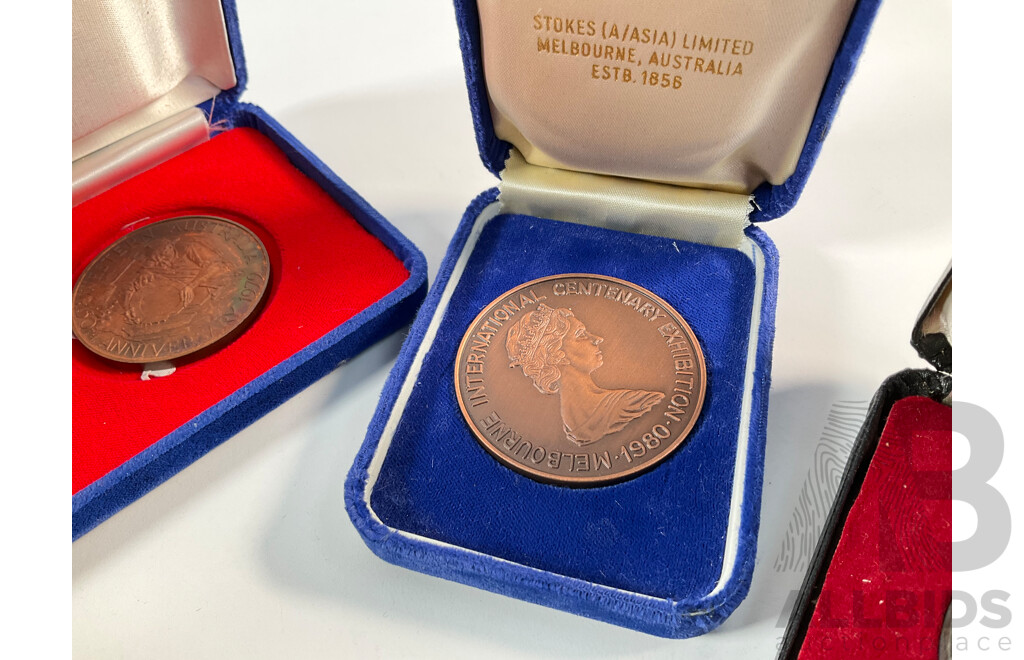 Australian Medallions Including Stokes 1974 Hobart Cup, 1982 Tasmanian Numismatic Society, 1979 Stonehaven Cup, 1977 Port Arthur Penal Settlements, Western Australia 150th Anniversary...........
