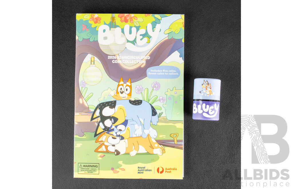 Australian RAM 2026 Five Two Dollar Coin Set, Bluey Sleepy Time, Camping, Granny Mobile, Baby Race, Rain