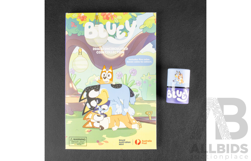 Australian RAM 2026 Five Two Dollar Coin Set, Bluey Sleepy Time, Camping, Granny Mobile, Baby Race, Rain
