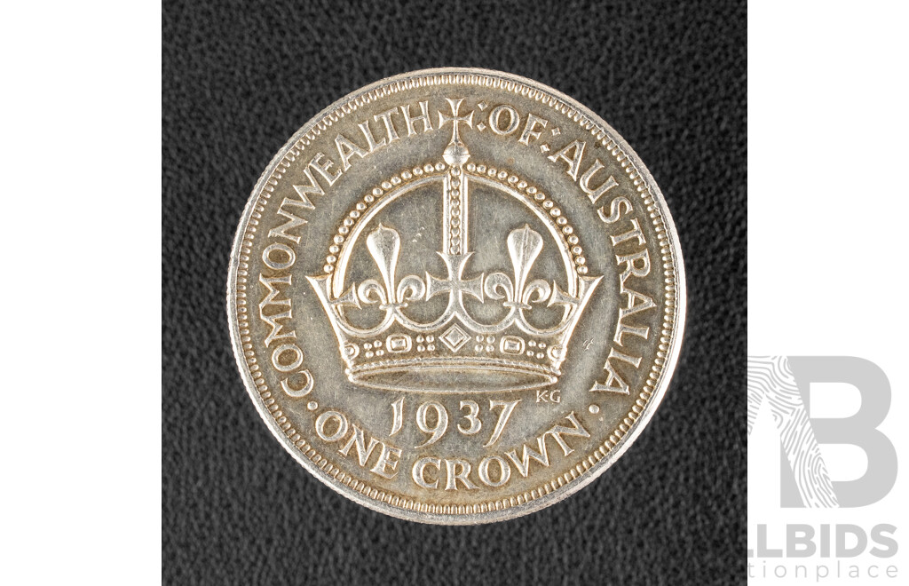 Australian 1937 KGVI Silver Crown .925