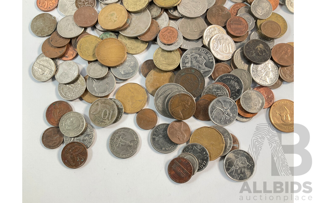 Collection of International Coins with New Zealand Penny Album