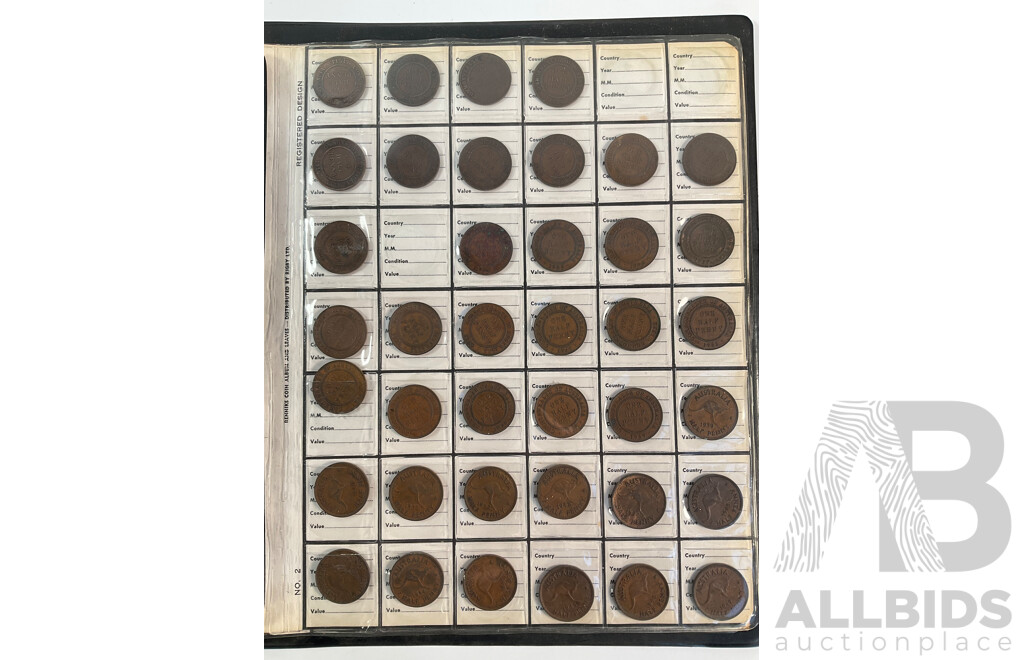 Album of Australian Pennies and Half Pennies, Mostly Consecutive