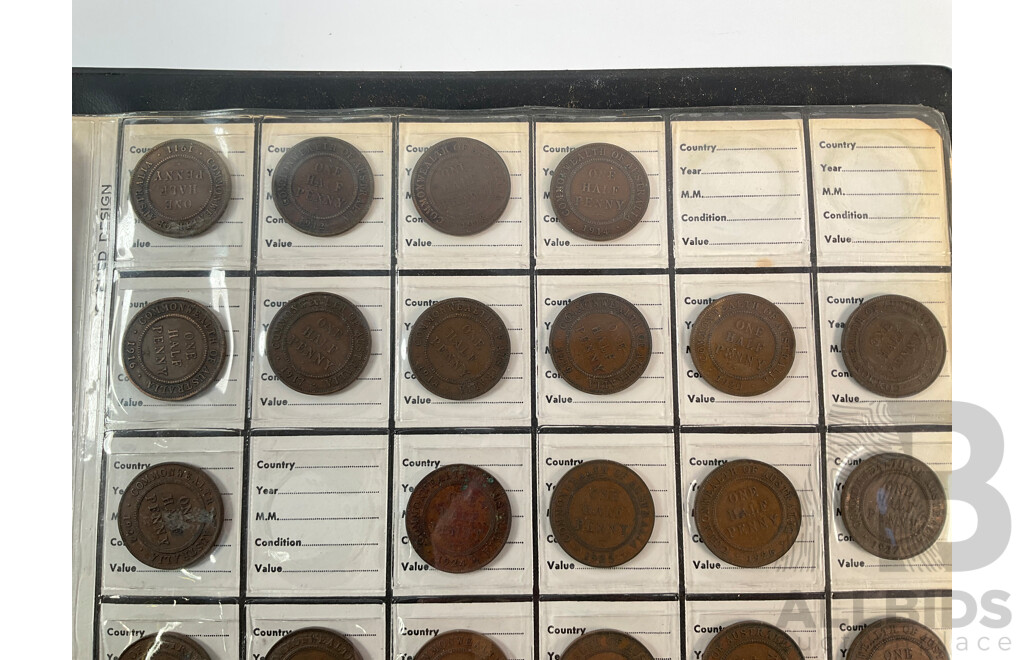 Album of Australian Pennies and Half Pennies, Mostly Consecutive