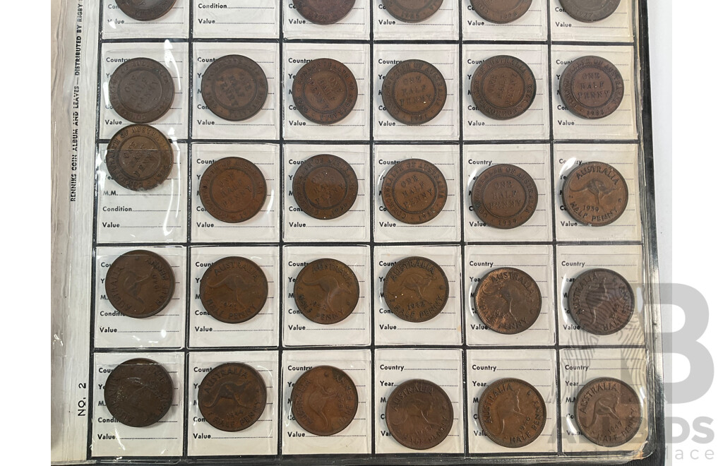 Album of Australian Pennies and Half Pennies, Mostly Consecutive