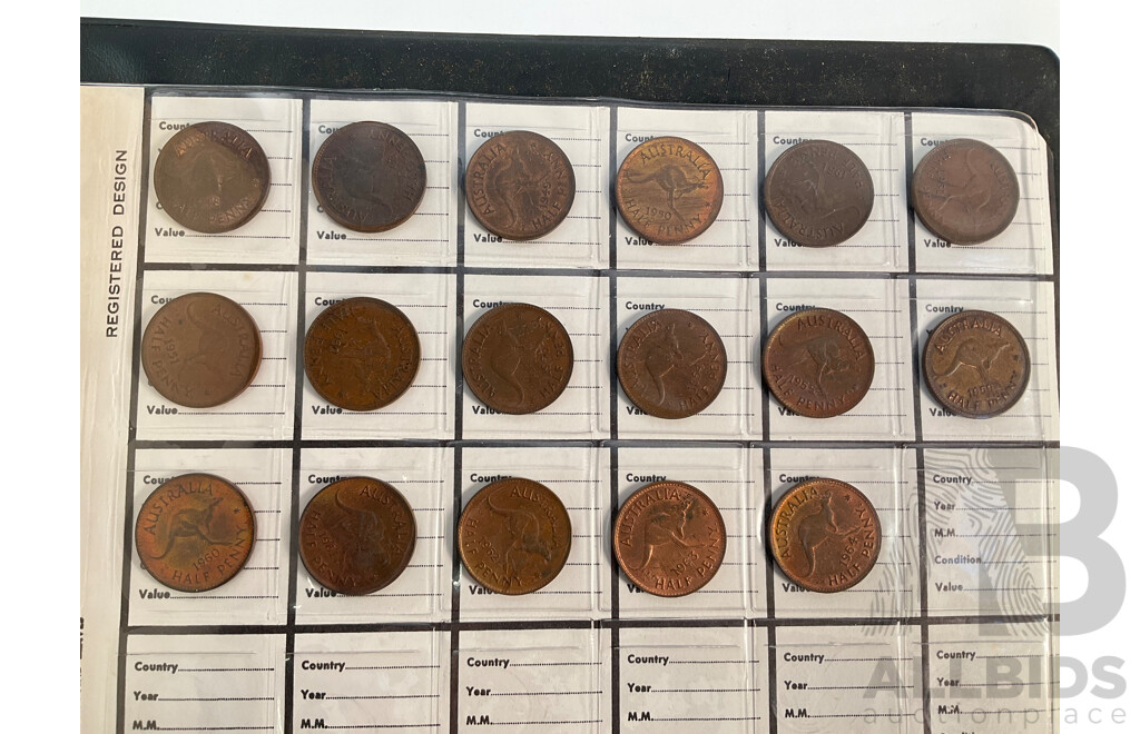Album of Australian Pennies and Half Pennies, Mostly Consecutive