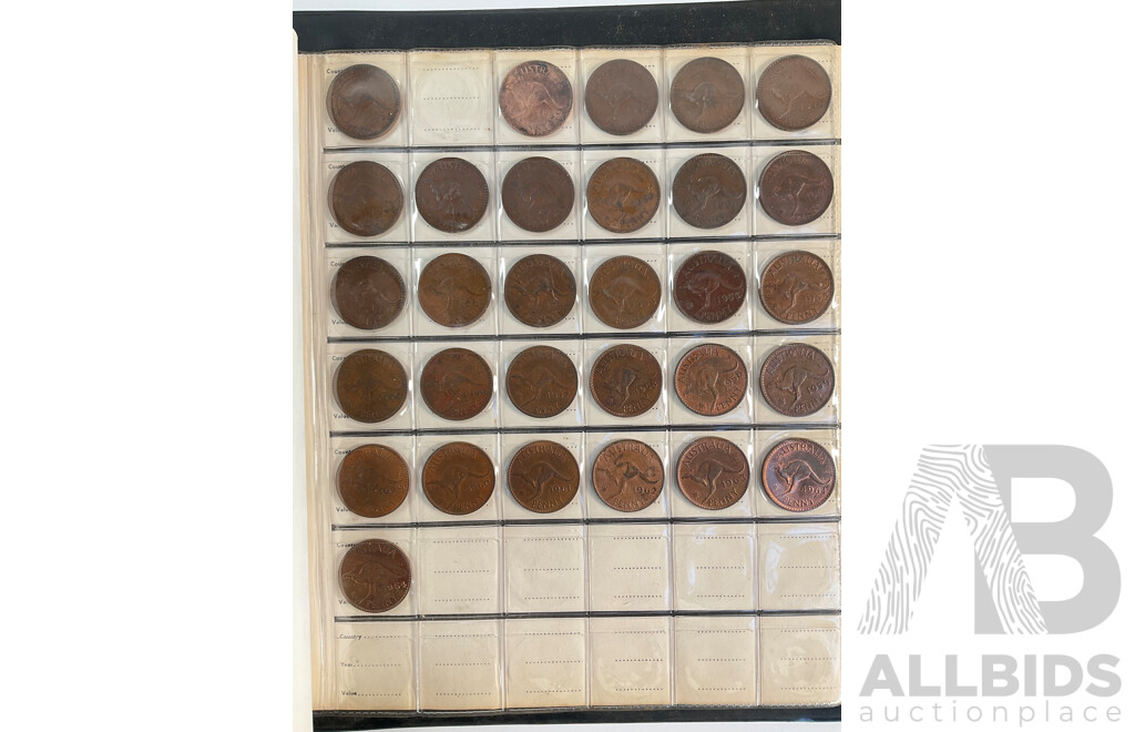 Album of Australian Pennies and Half Pennies, Mostly Consecutive