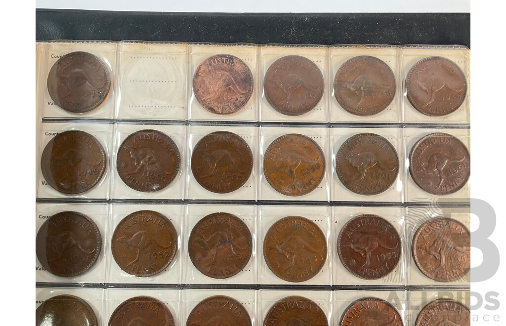 Album of Australian Pennies and Half Pennies, Mostly Consecutive