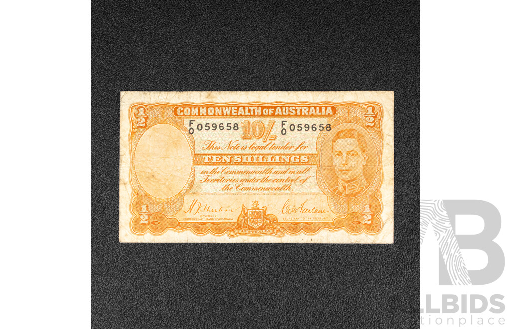 Australian 1939 Ten Shillings Note R12 Sheenan/McFarlane FO 059658